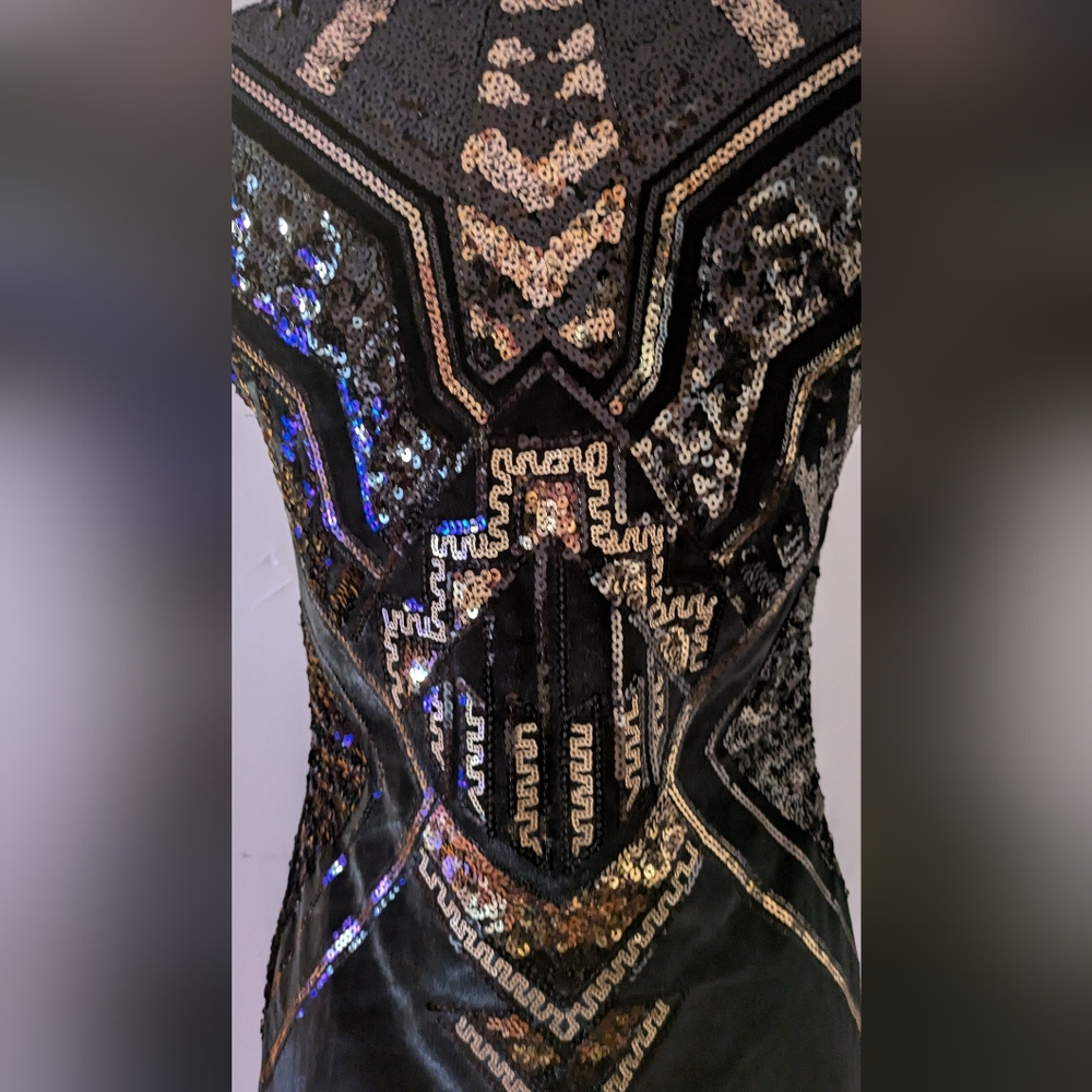 Express Geometric Pattern Sequin Dress Size Xs - image 2